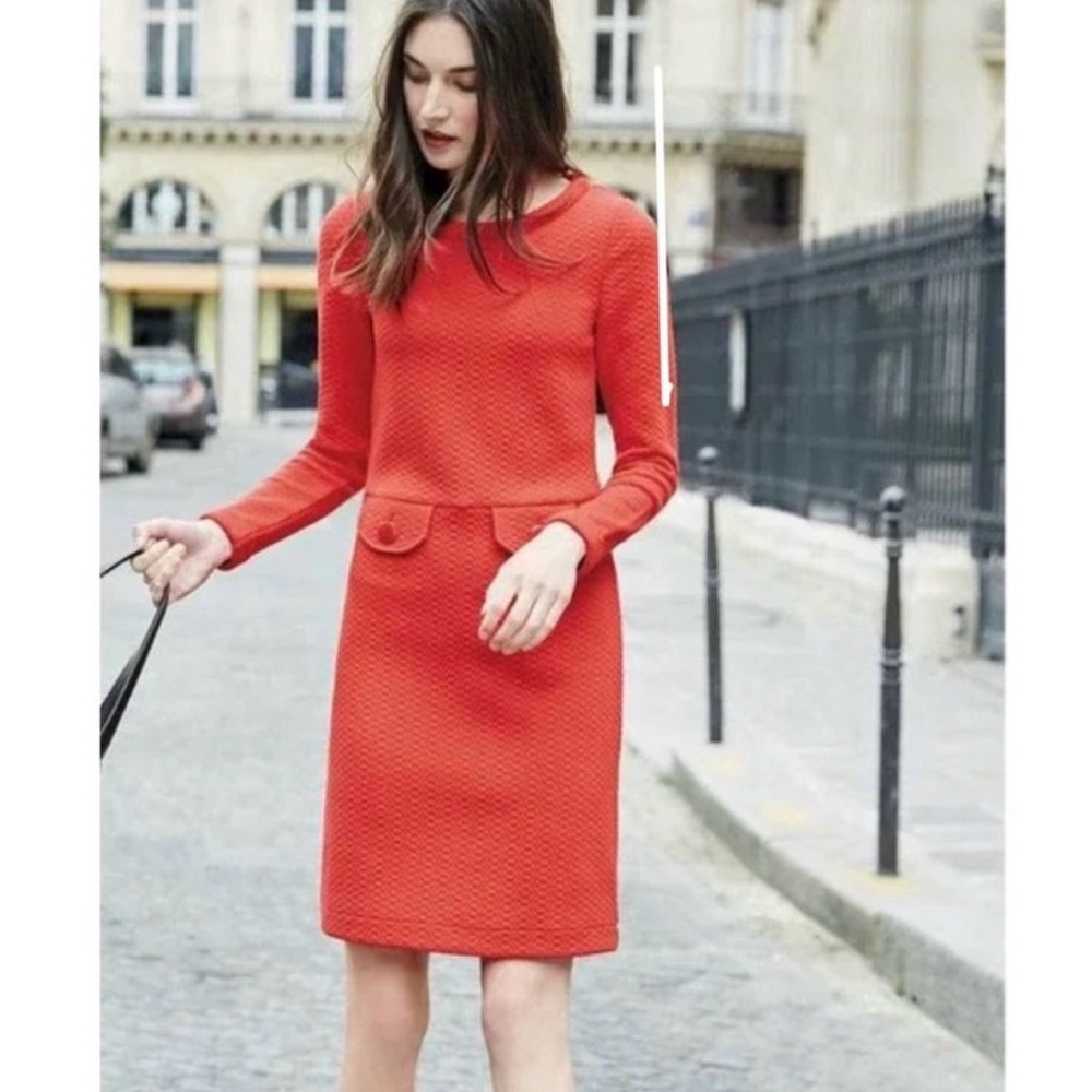 British Boden 60s Sixties Vibrant Red Dress UK 18L US 14L 14 Long New NWOT